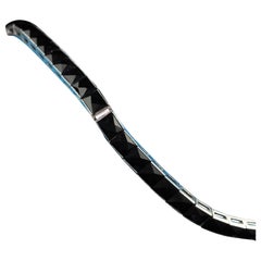 Bracciale da tennis Art Line antico in platino taglio francese con onice