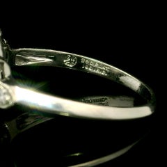 Antique Art Deco Platinum GIA 1.18ct Old Round Cut Diamond Layer Stack Look Ring