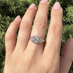 Bague solitaire en platine GIA 1.76ctw Old European Diamond Solitaire Art Deco Antique