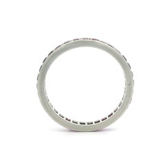 Antike Art Deco Platin GIA Square Step Cut Lab Grown Ruby Eternity Stack Band