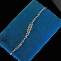 Antique Art Deco Platinum Glycine Old Cut Diamond Evening Watch