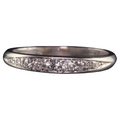 Antique Art Deco Platinum Graduated Old European Diamond Wedding Band