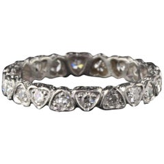 Antique Art Deco Platinum Heart Diamond Eternity Band