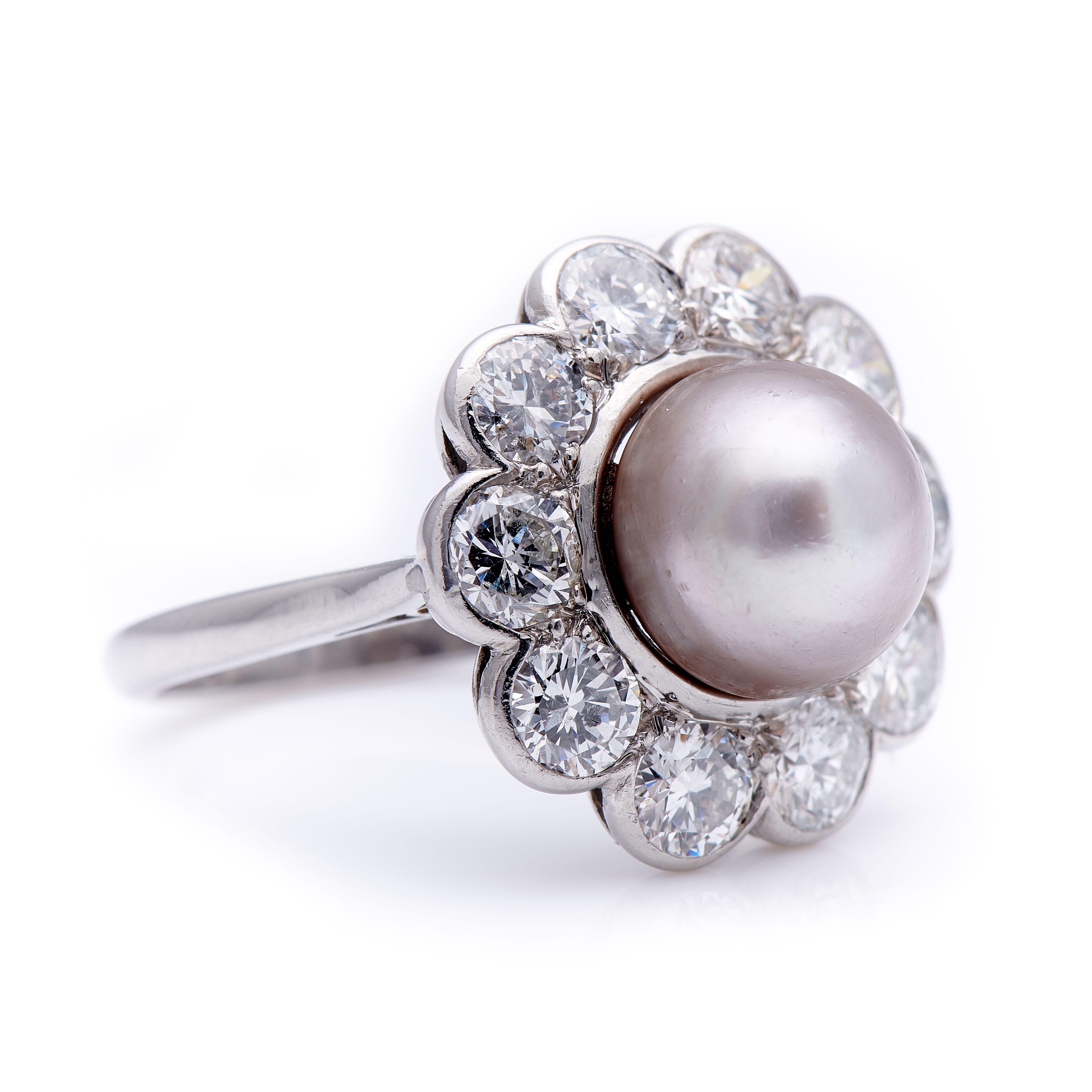 art deco pearl ring