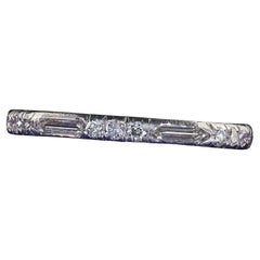 Alliance d'éternité Art déco ancienne en platine avec diamant taille vieille balle