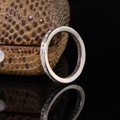 Antique Art Deco Platinum Old Carre Cut Diamond Wedding Band