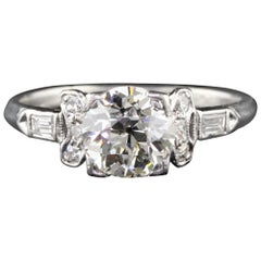 Antique Art Deco Platinum Old Cushion Cut Diamond Engagement Ring Antique Art Deco Platinum Old Cushion Cut Diamond Engagement Ring