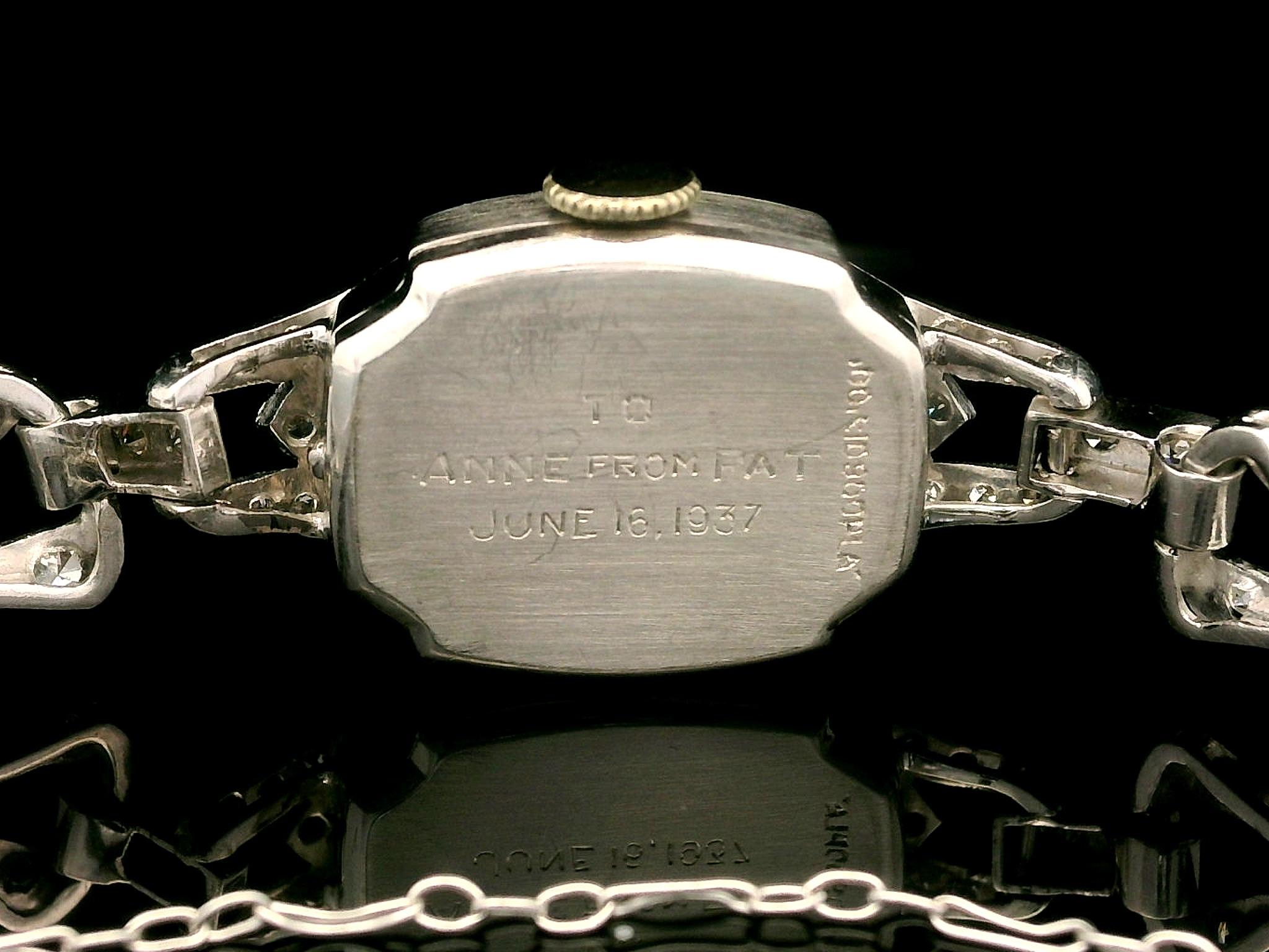 De las mujeres Antiguo Reloj de Pulsera Art Decó de Platino y Diamantes talla antigua