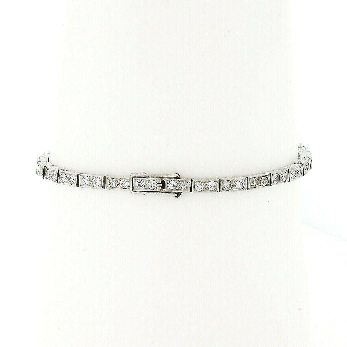 Women's Antique Art Deco Platinum Old Diamond Calibre Cut Sapphire Dress Watch Bracelet