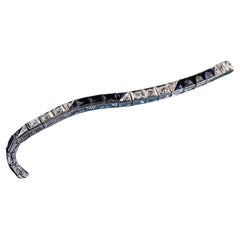 Antique Art Deco Platinum Old Euro Diamond and Synthetic Sapphire Line Bracelet