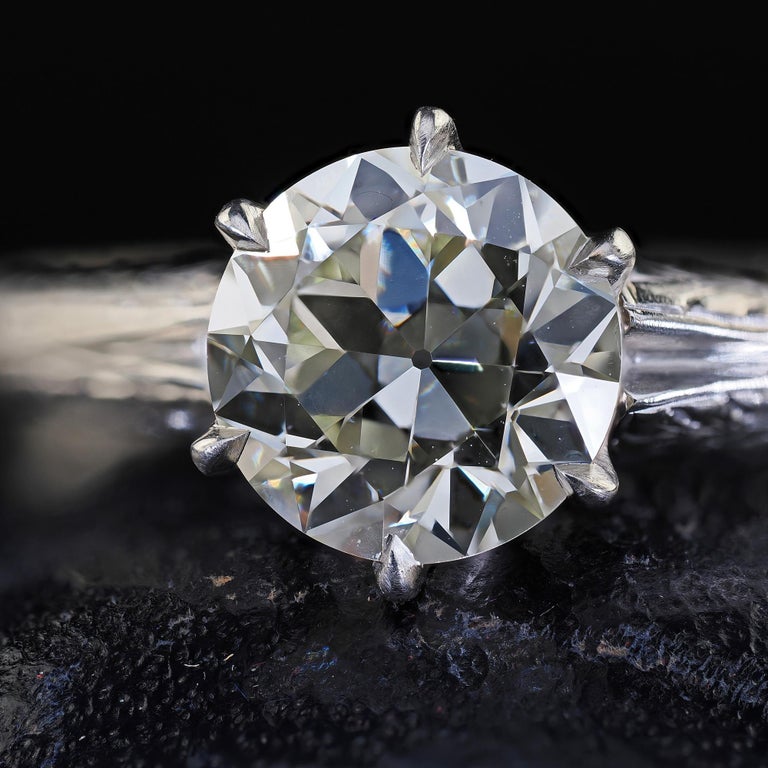 Antiker Art Deco Platin Old Euro Diamant Solitär Verlobungsring - GIA im Angebot bei 1stDibs