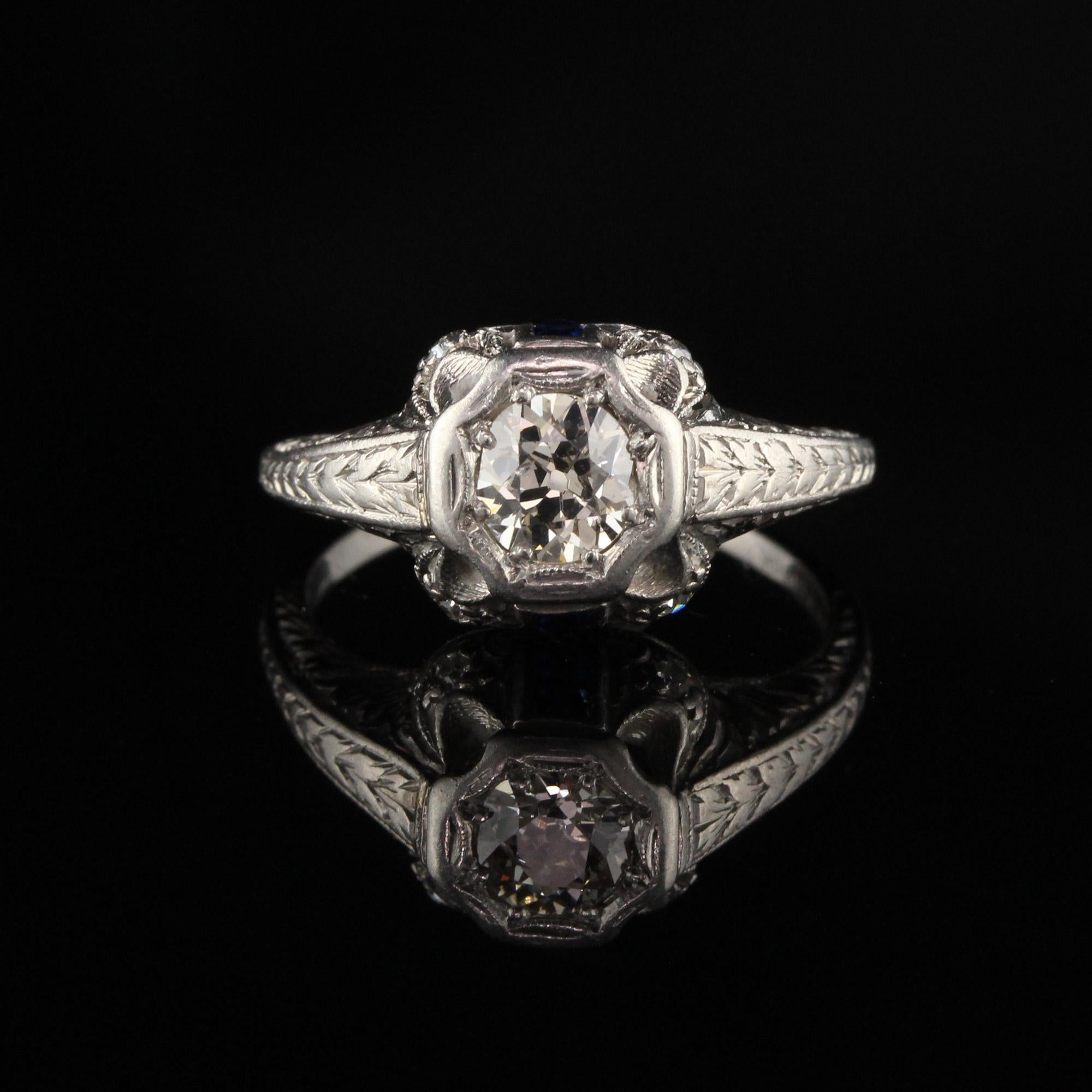 european antique diamond cluster ring platinum