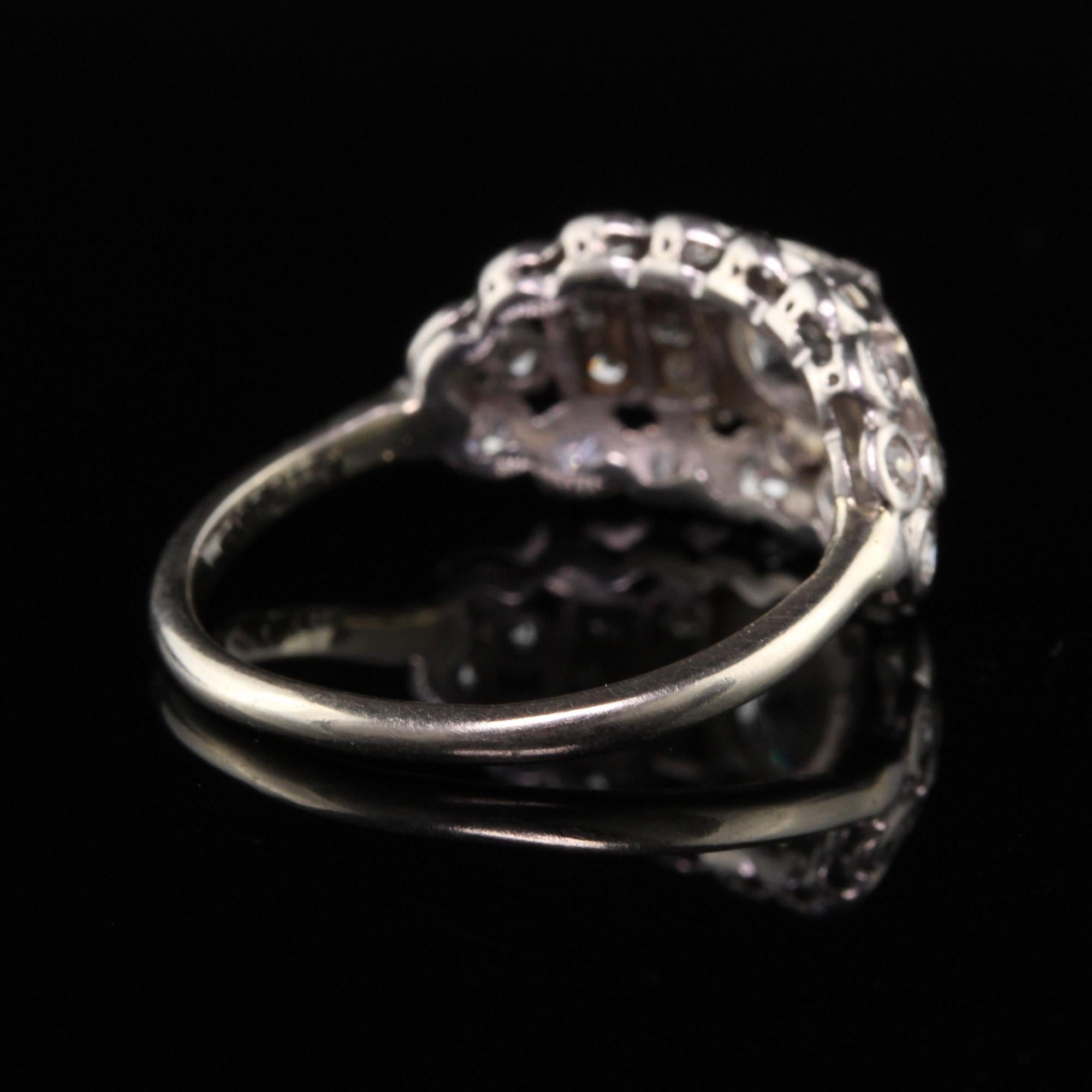 Women's Antique Art Deco Platinum Old European Cut Diamond Engagement Ring