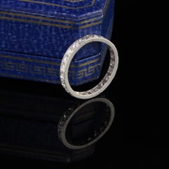 Antique Art Deco Platinum Old European Cut Diamond Eternity Band