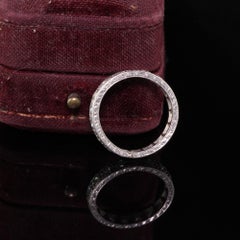 Antique Art Deco Platinum Old European Cut Diamond Eternity Band