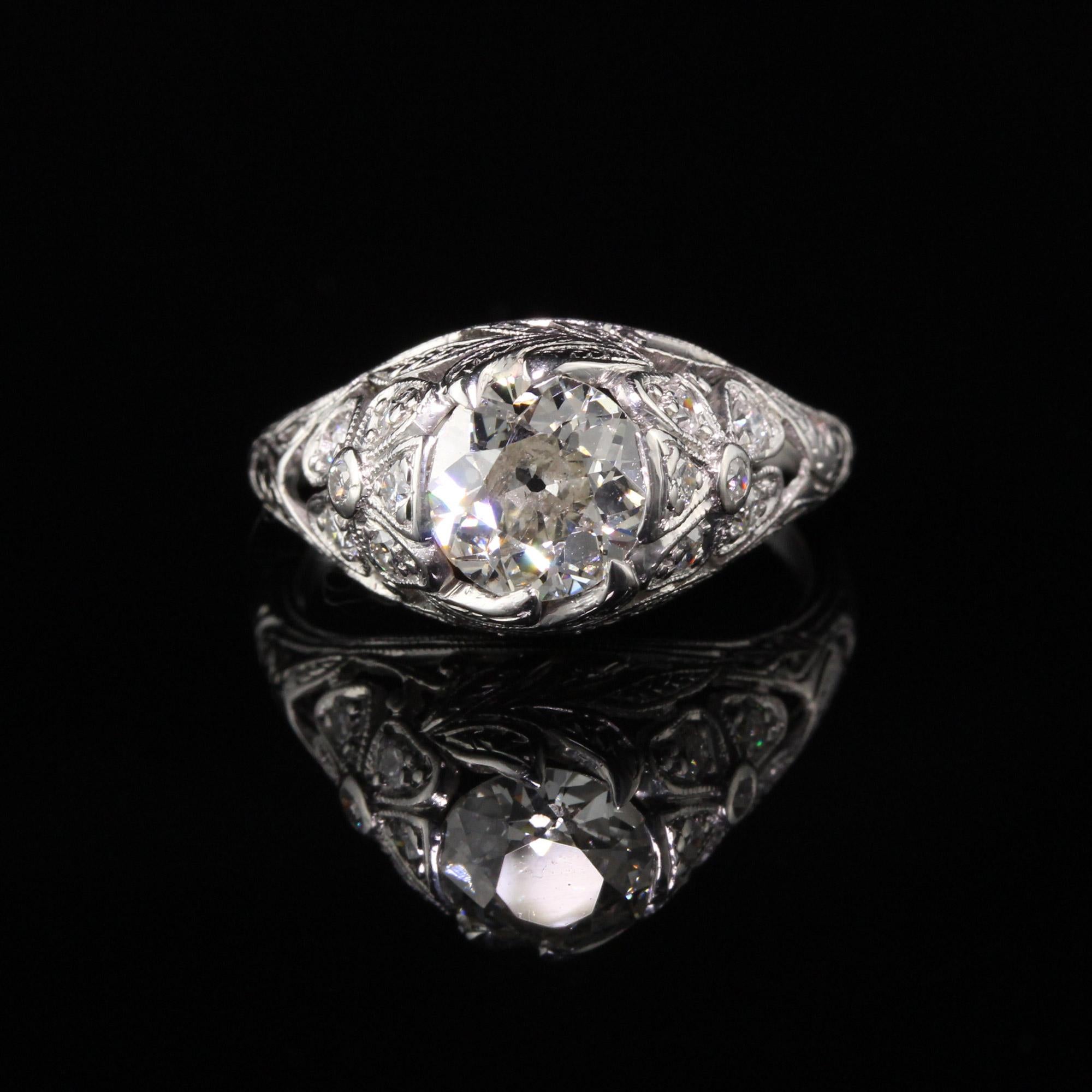 vintage old cut diamond platinum ring
