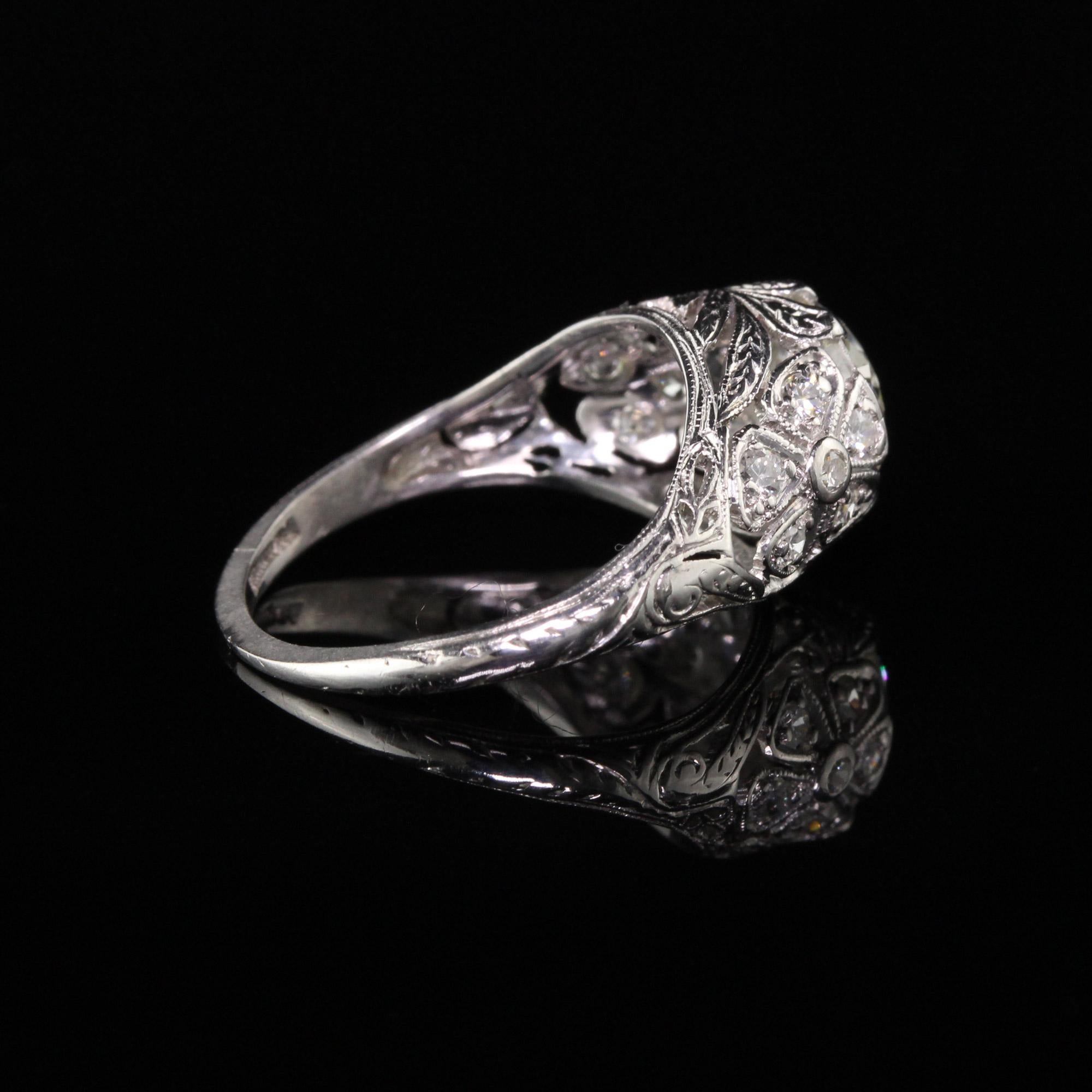 art deco old european cut diamond engagement ring