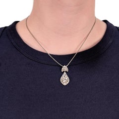 Antique Art Deco Platinum & Old European Cut Diamond Pendant for a Necklace