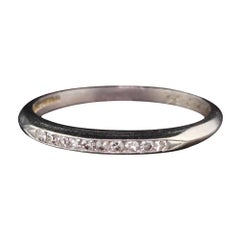 Antique Art Deco Platinum Old European Cut Diamond Wedding Band