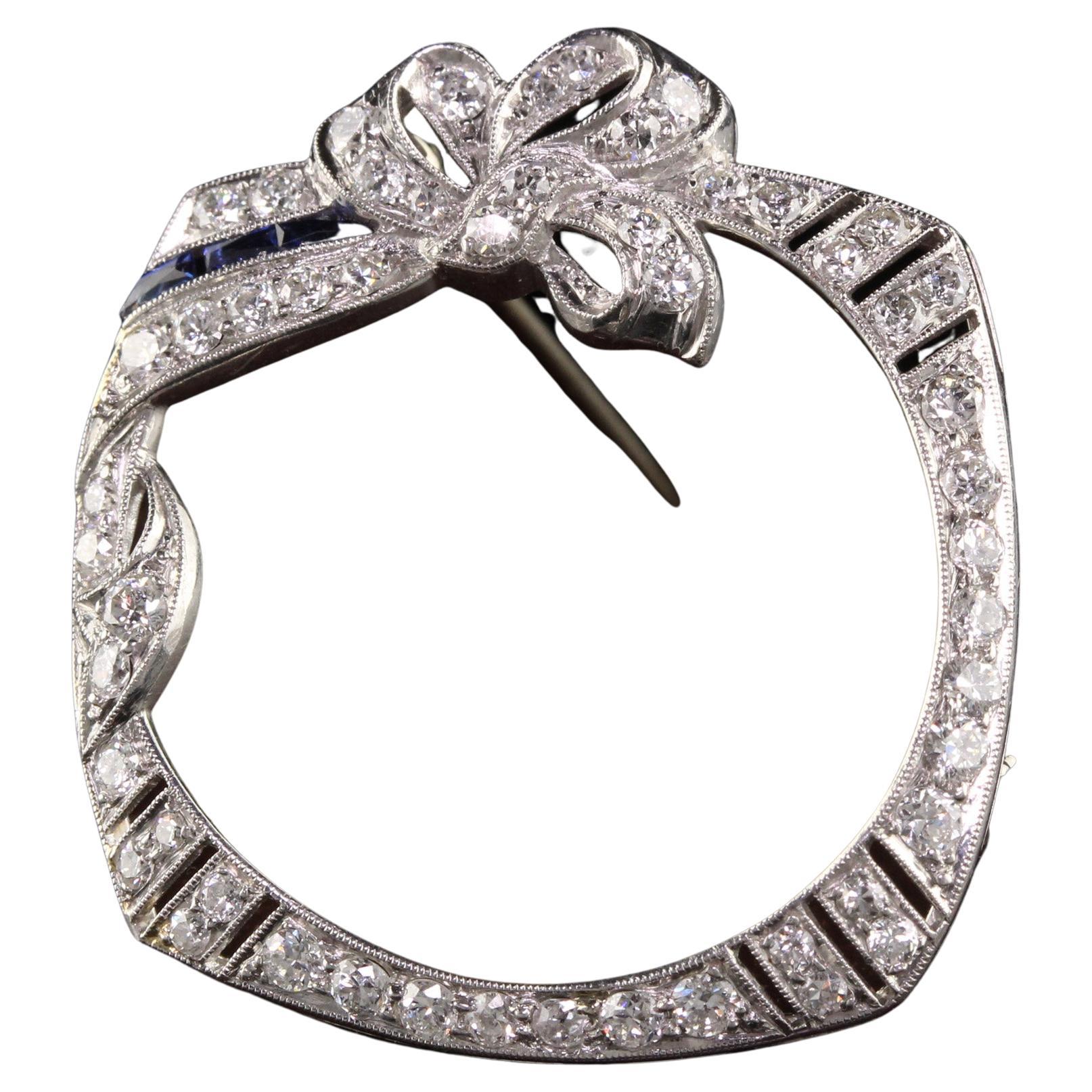 Antique Art Deco Tiffany and Co. Platinum Enamel Old European Diamond