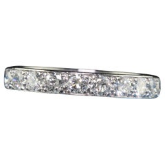 Antiker Art Deco Platin-Eternity-Ring aus alteuropäischem Diamanten - Größe 5 3/4