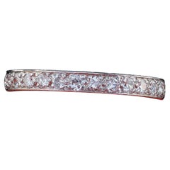 Antique Art Deco Platinum Old European Diamond Eternity Wedding Band - Size 6