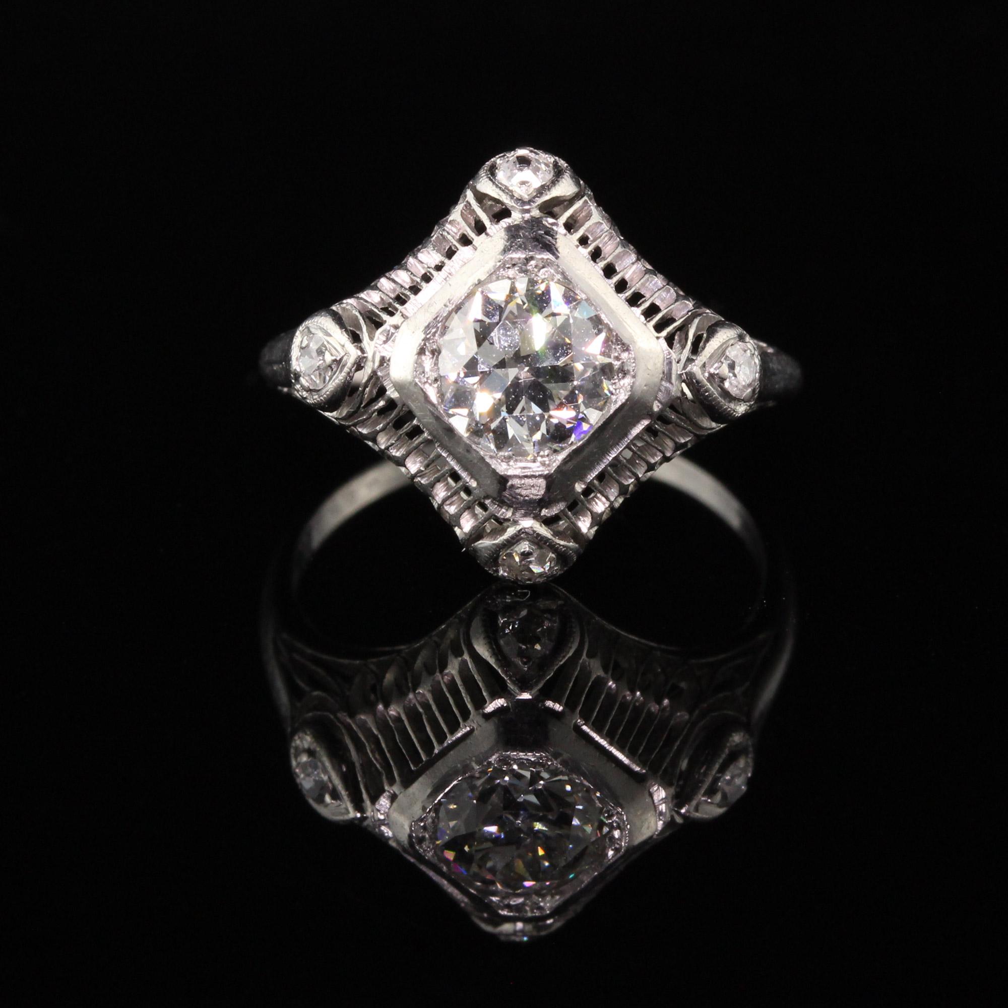 antique filigree diamond engagement rings