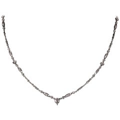 Antike Art Deco Platin Alte Europäische Diamant-Halskette
