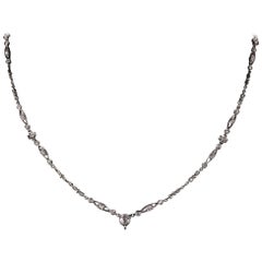 Antique Art Deco Platinum Old European Diamond Necklace