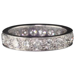 Retro Retro Platinum Old Cut Diamond Wedding Band - Size 6