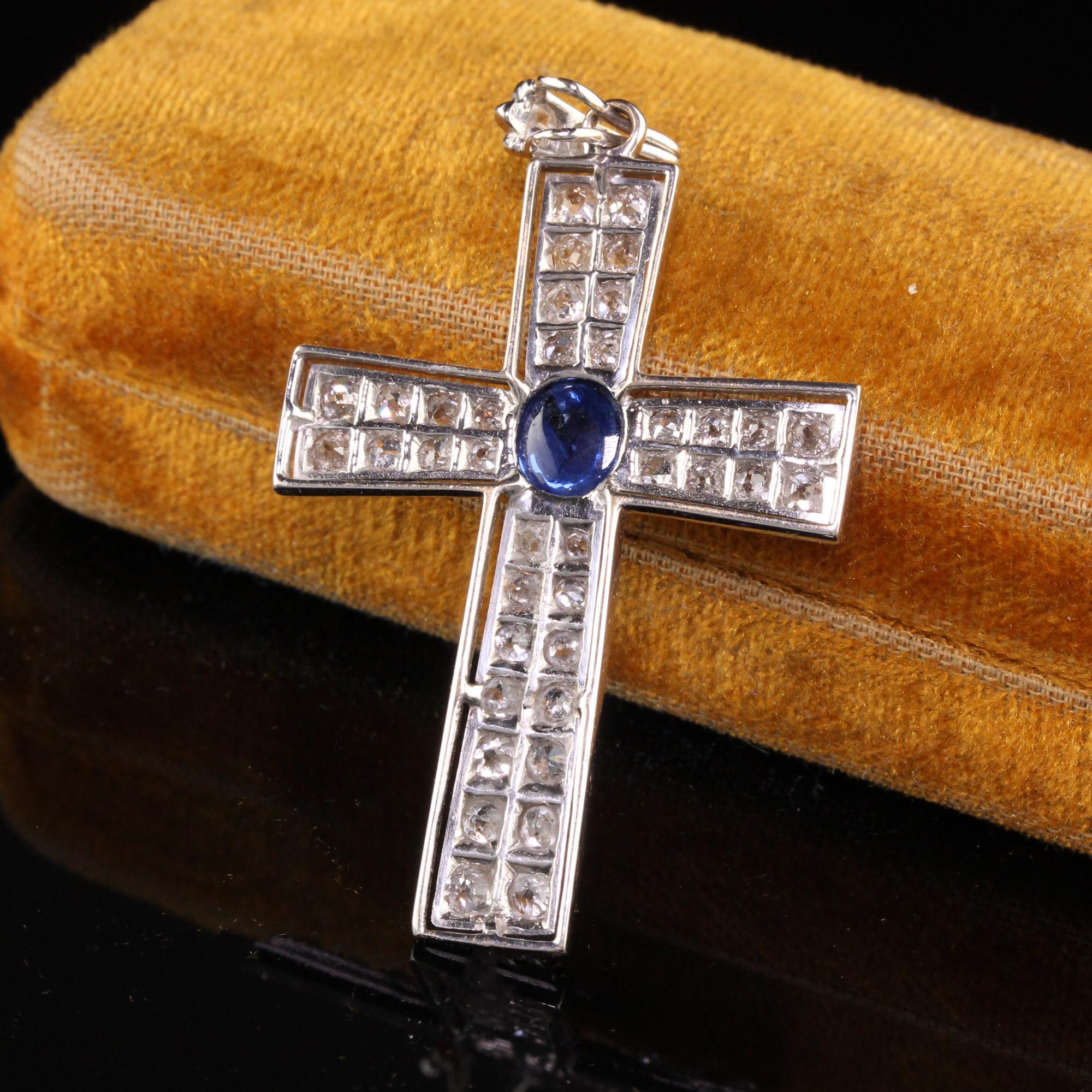 vintage sapphire cross necklace