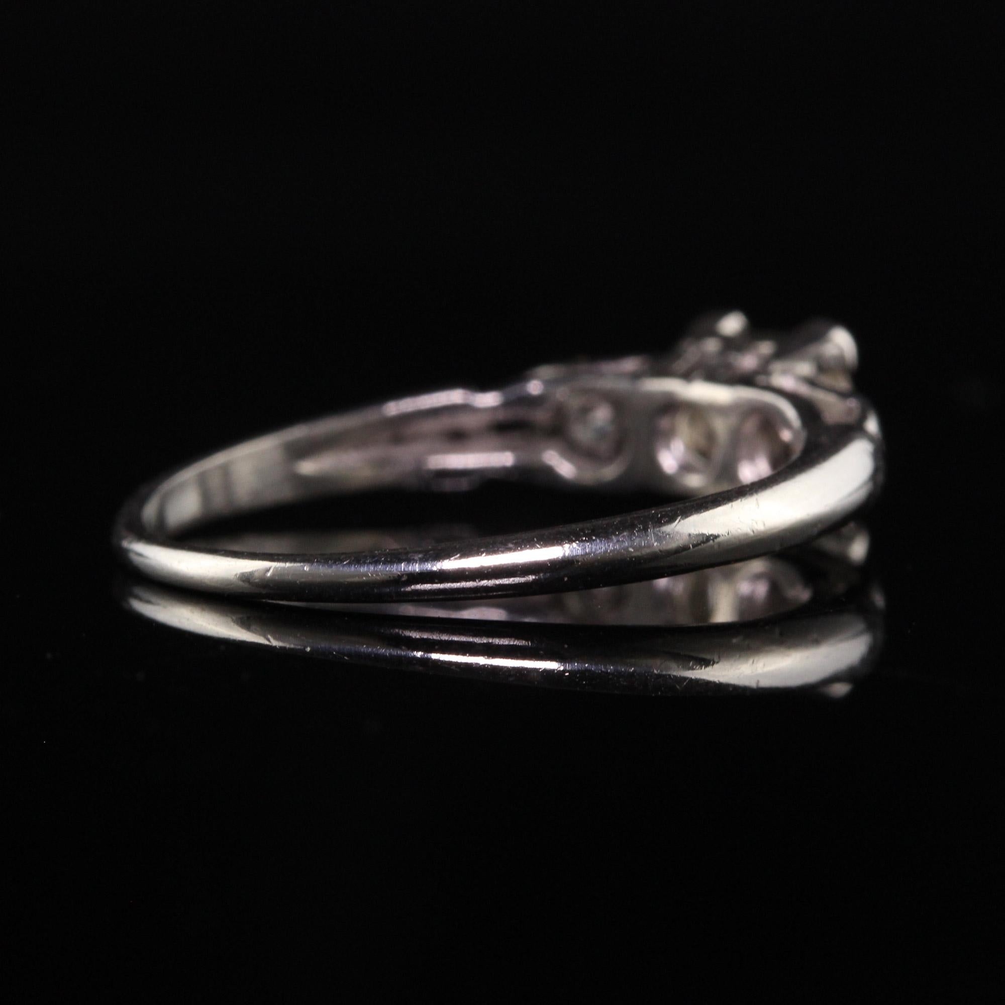 Antique Art Deco Platinum Old Mine Cut Diamond Engagement Ring 1