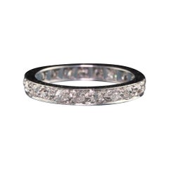 Antikes Art-déco-Eternity-Ring aus Platin mit Diamant im alten Minenschliff