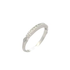 Antique Art Deco Platinum Old Single Cut Channel Set Diamond Petite Band Ring