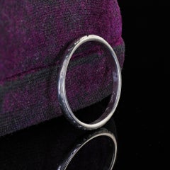 Antique Art Deco Platinum Orange Blossom Engraved Wedding Band - Size 7