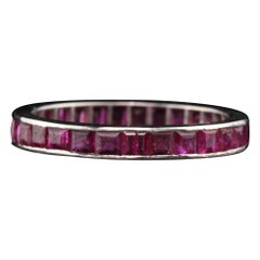 Antique Art Deco Platinum Ruby Eternity Band