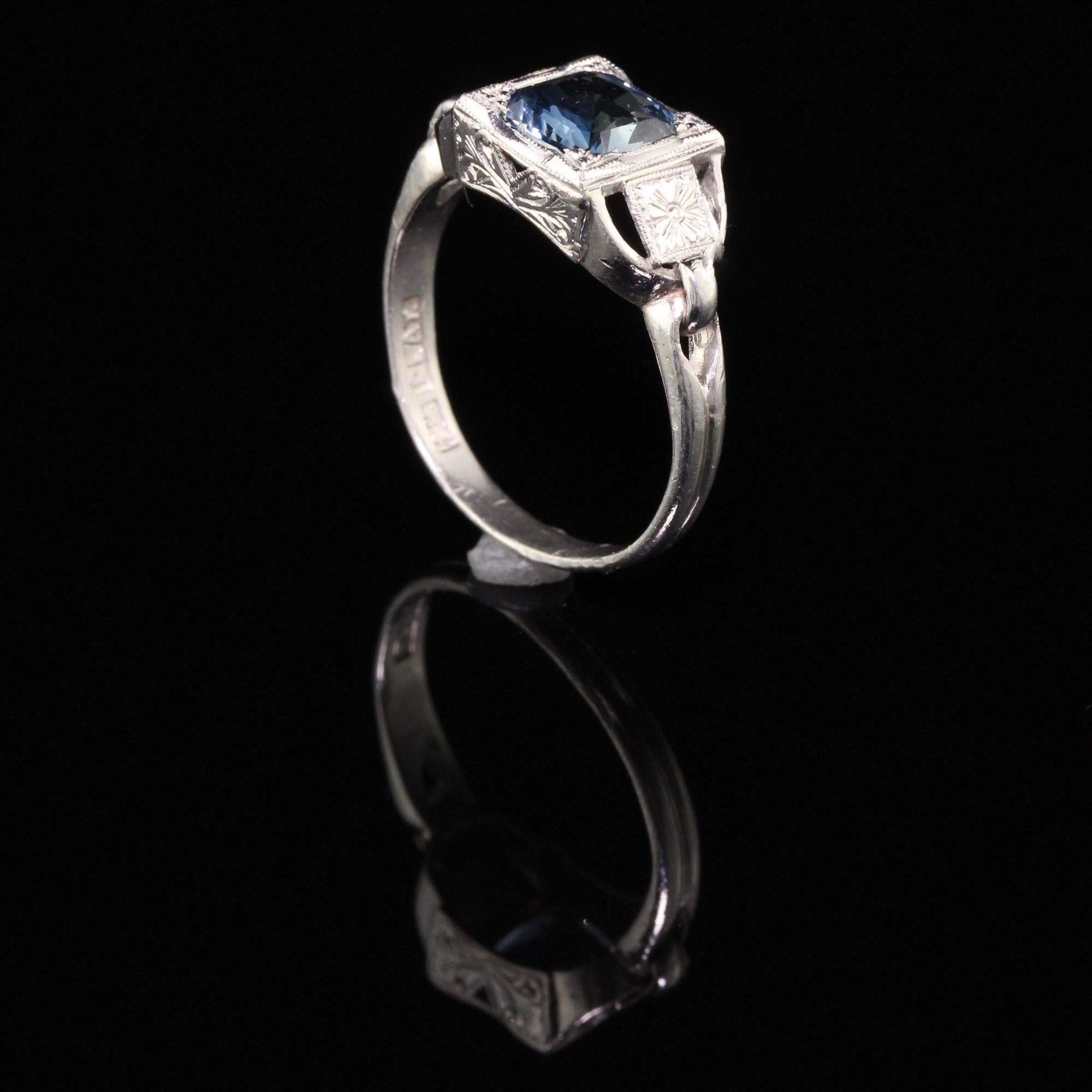 Women's Antique Art Deco Platinum Sapphire Engagement Ring