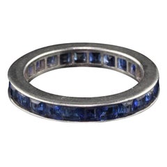 Antique Art Deco Platinum Sapphire Eternity Band