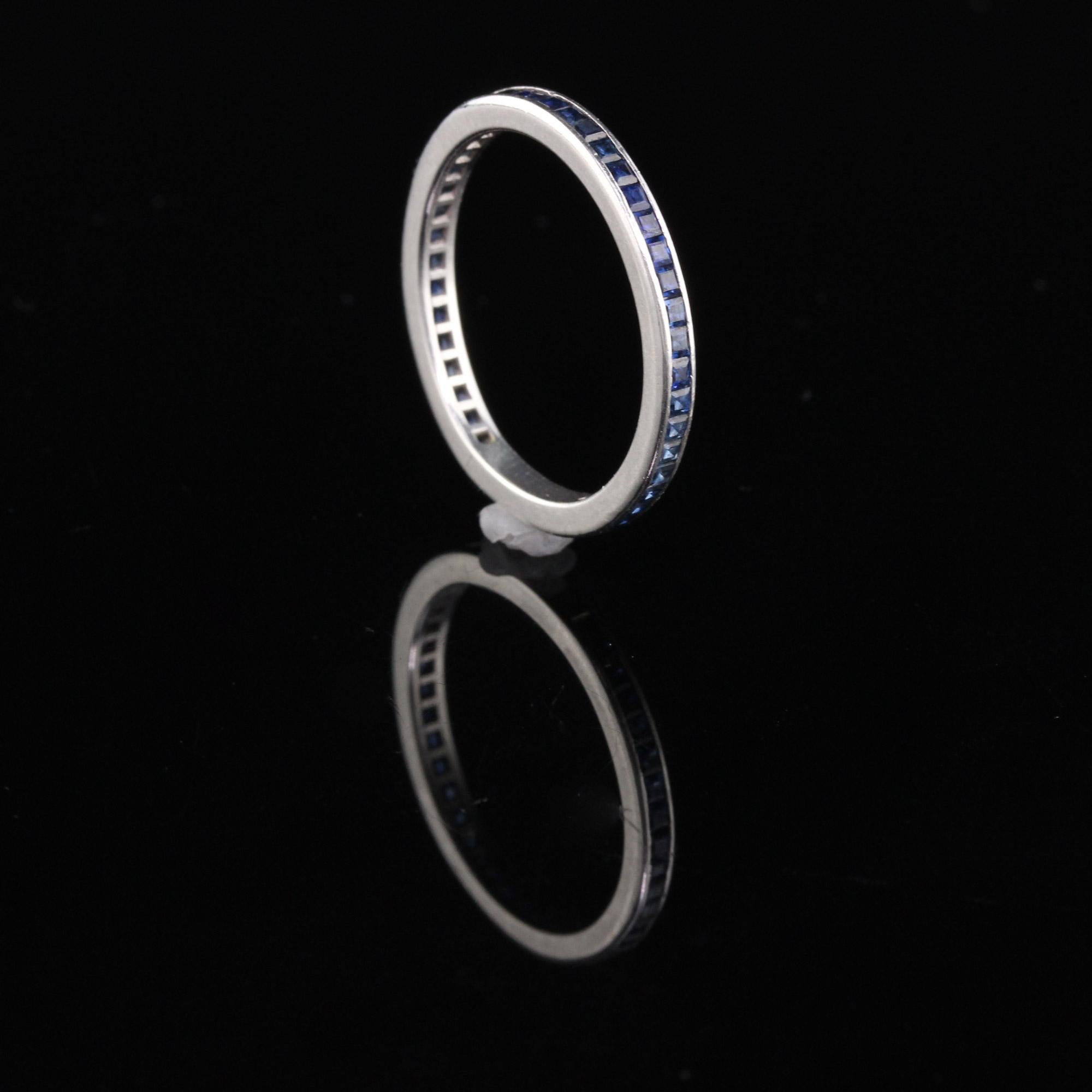 Women's or Men's Antique Art Deco Platinum Sapphire Wedding Band