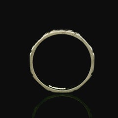 Antique Art Deco Platinum Sectioned Engraved Eternity Band Ring Size 6.5