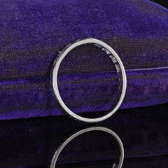Antique Art Deco Platinum Single Cut Diamond Engraved Wedding Band - Size 7