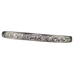 Antique Art Deco Platinum Single Cut Diamond Engraved Wedding Band - Size 8 1/4