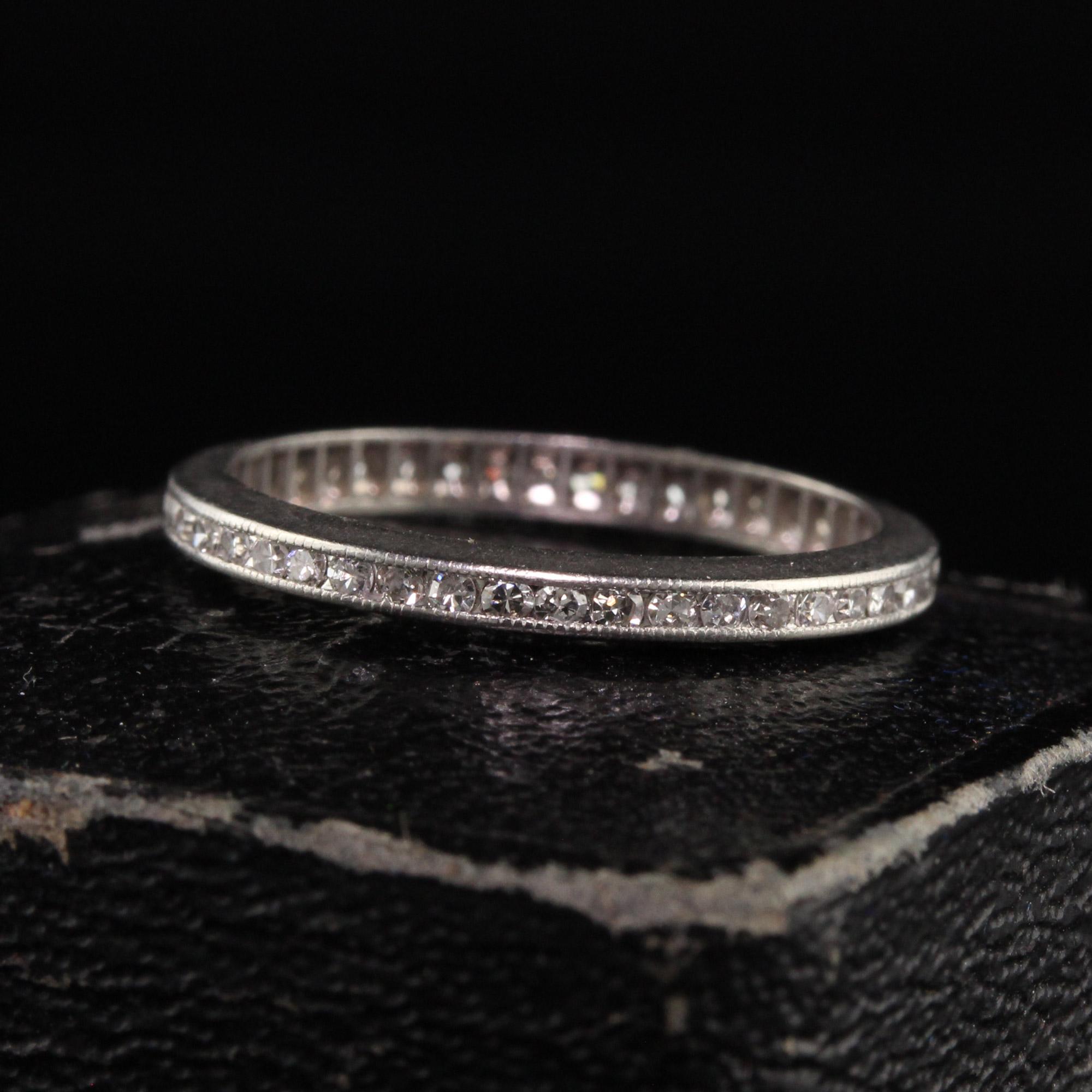 Beautiful Antique Art Deco Platinum Single Cut Diamond Eternity Band. This classic eternity band is crafted in platinum and has single cut diamonds going around the entire ring. It is in great condition.

Item #R1177

Metal: Platinum

Weight: 1.4