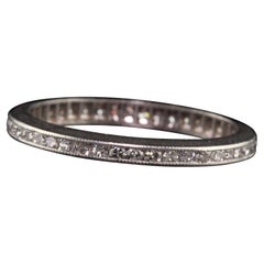 Antique Art Deco Platinum Single Cut Diamond Eternity Band
