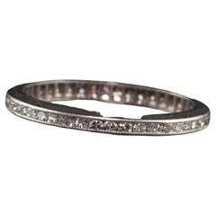 Antique Art Deco Platinum Single Cut Diamond Eternity Band