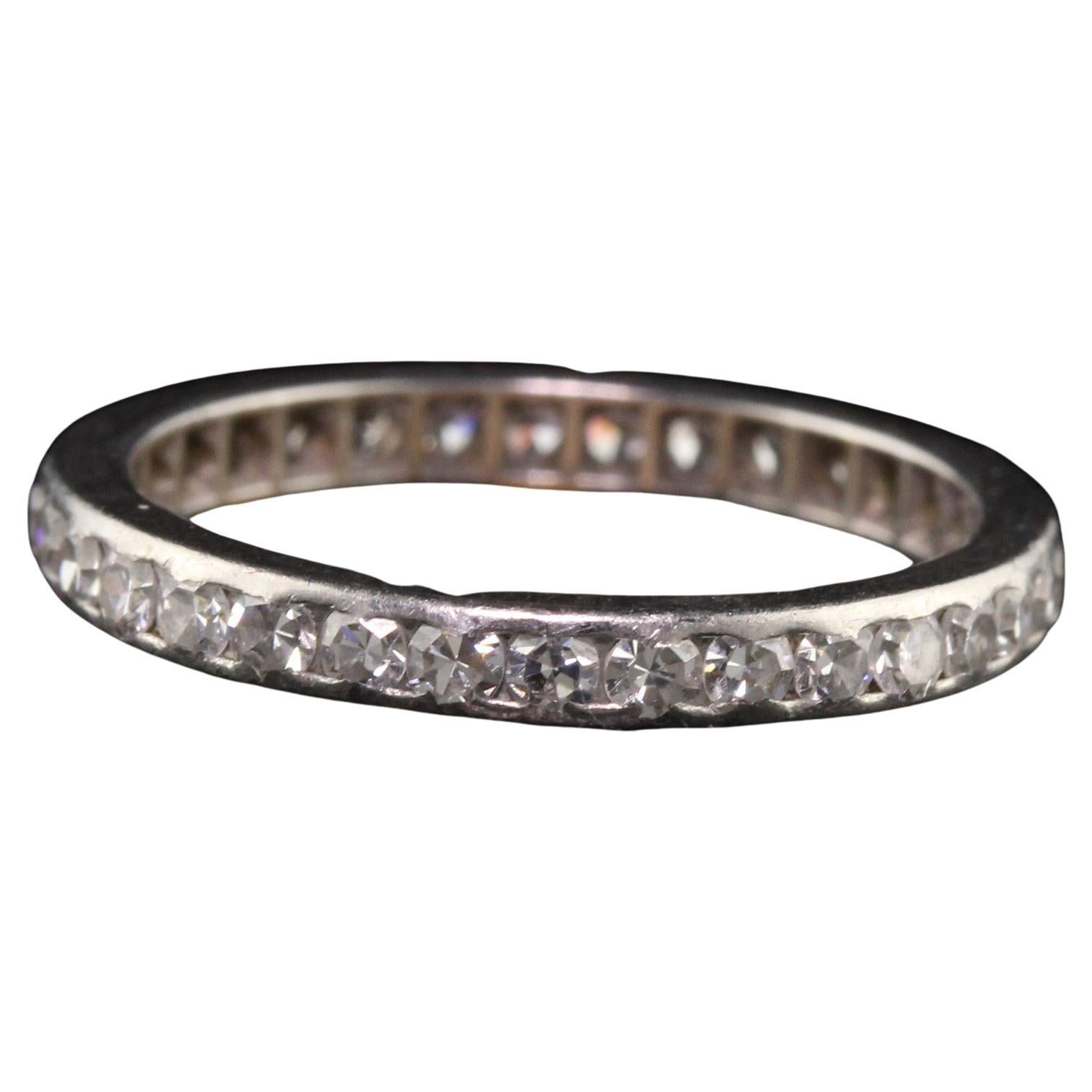 Antikes Art-Déco-Eternity-Ring aus Platin mit Diamant im Einzelschliff