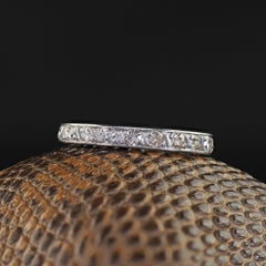 Antique Art Deco Platinum Single Cut Diamond Eternity Band Ring - Size 5 1/2