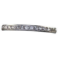 Antique Art Deco Platinum Single Cut Diamond Eternity Band Ring - Size 5 3/4