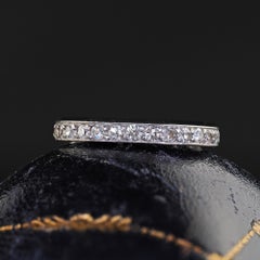 Antique Art Deco Platinum Single Cut Diamond Eternity Band Ring - Size 6