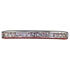 Anneau d'éternité Art déco ancien en platine avec diamant taille unique - Taille 5 3/4